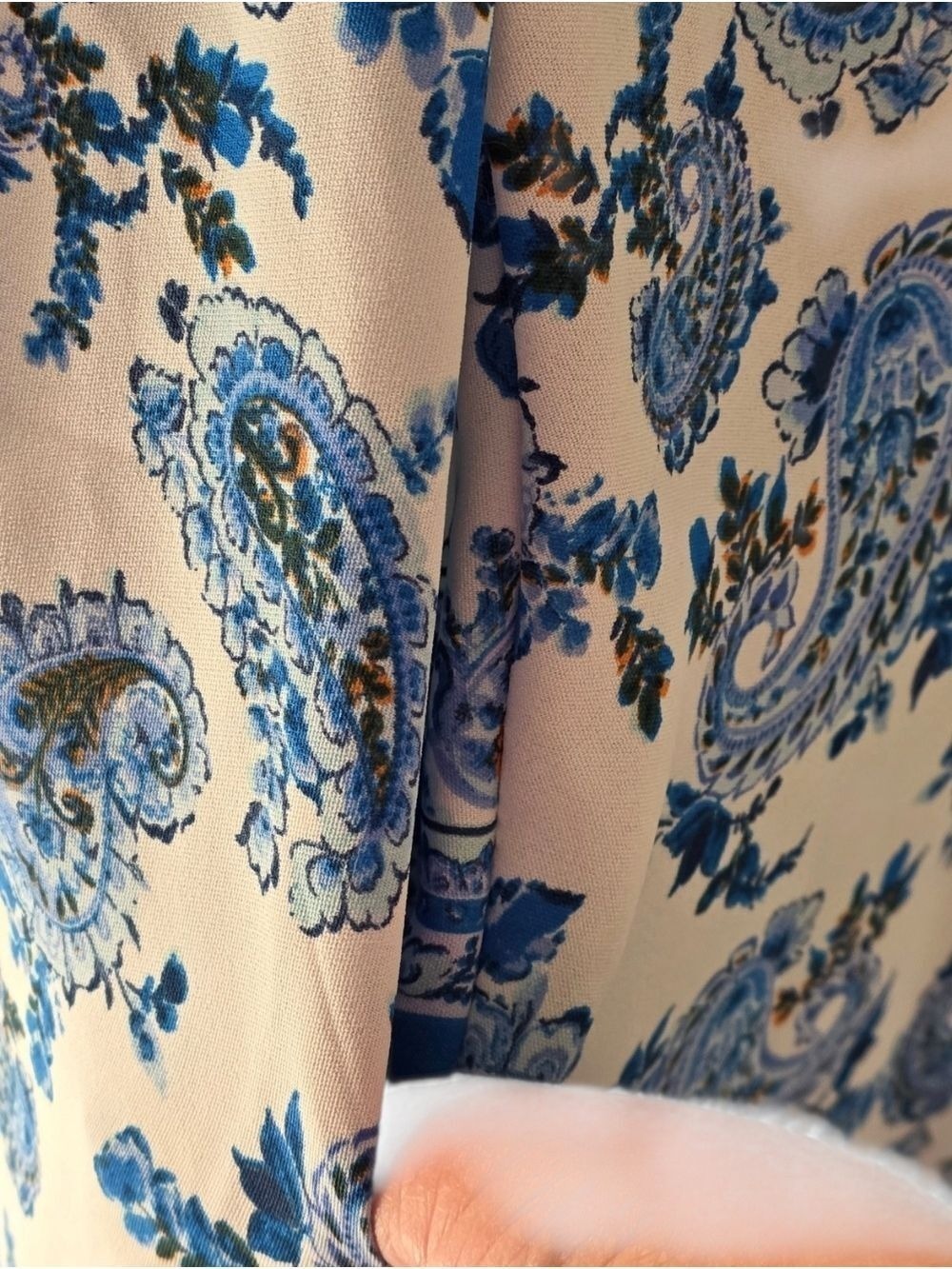 Haptics 2XL Blue Paisley Smocked Maxi Dress NWT Pockets - Picture 5 of 9